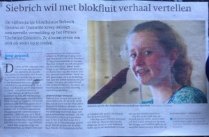 Siebrich Douma in het Friesch Dagblad 070213